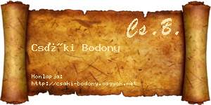 Csáki Bodony névjegykártya